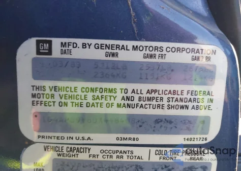 1983 Buick Lesabre Limited z USA, uszkodzony, nr VIN 1G4AP69Y6DX448408